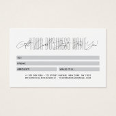 Modern script typography business gift card  visitekaartje (Achterkant)