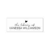 Modern Script Typography Custom Name Book Library  Rubberstempel (Afrduk)