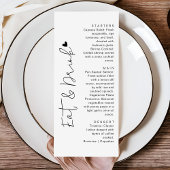 Modern Script Typography | Eat & Drink Wedding Menu