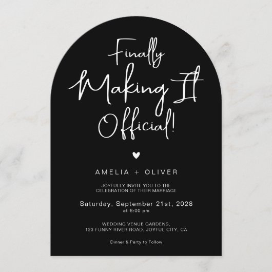 Modern Script Typography | Joyful Arch Wedding Kaart (Voorkant)