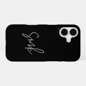 Modern Script Typography Monogram iPhone 16 Hoesje (Achterkant horizontaal)
