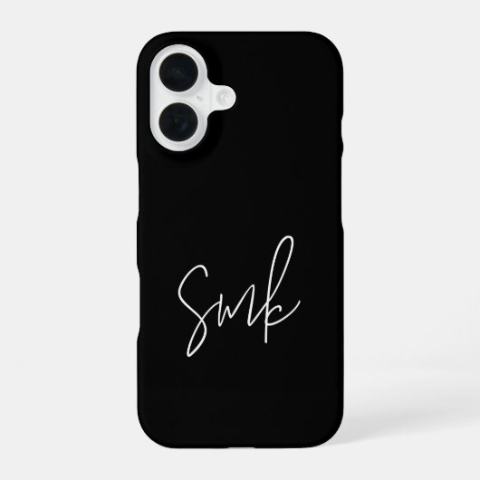 Modern Script Typography Monogram iPhone 16 Hoesje (Achterkant)