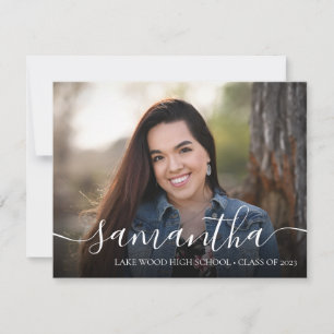 Modern Script Typography Photo Graduparty Kaart