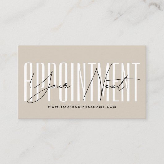 Modern script typography professional reminder afsprakenkaartje (Voorkant)