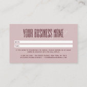 Modern script typography professional reminder afsprakenkaartje (Achterkant)