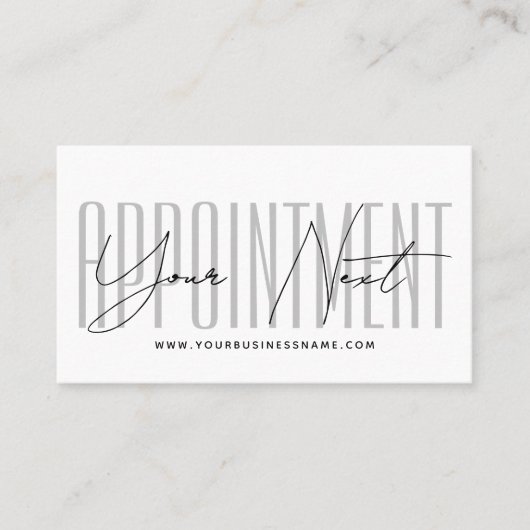 Modern script typography professional reminder afsprakenkaartje (Voorkant)