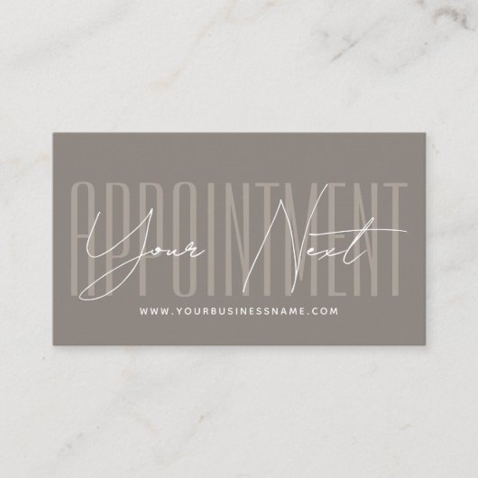 Modern script typography professional reminder afsprakenkaartje (Voorkant)