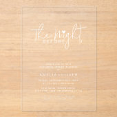 Modern Script Typography Rehearsal Dinner Acryl Uitnodigingen (Voorkant)