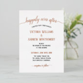 Modern Script Typography Roos Gold Wedding Folie Uitnodiging (Staand Voorkant)