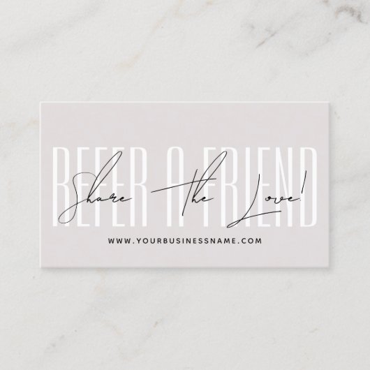 Modern script typography share the love aanbevelingskaartje (Voorkant)