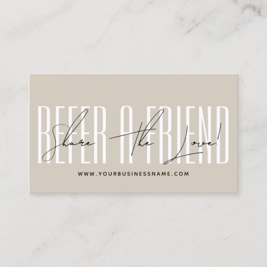 Modern script typography share the love aanbevelingskaartje (Voorkant)