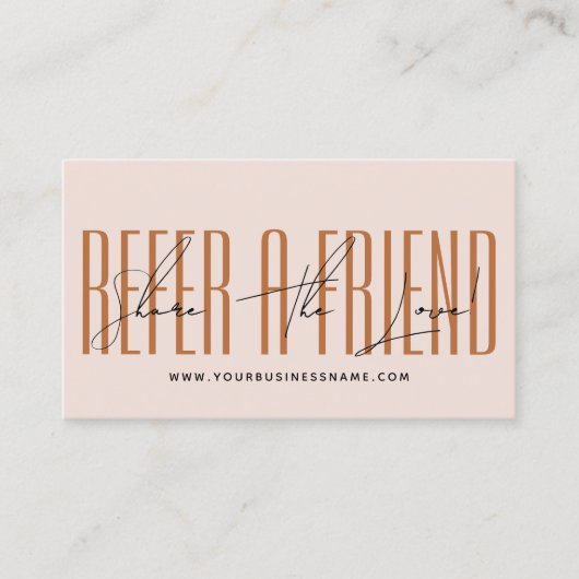 Modern script typography share the love aanbevelingskaartje (Voorkant)