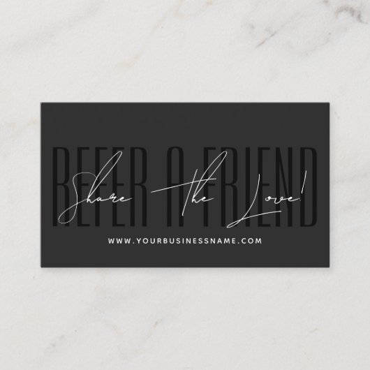 Modern script typography share the love aanbevelingskaartje (Voorkant)