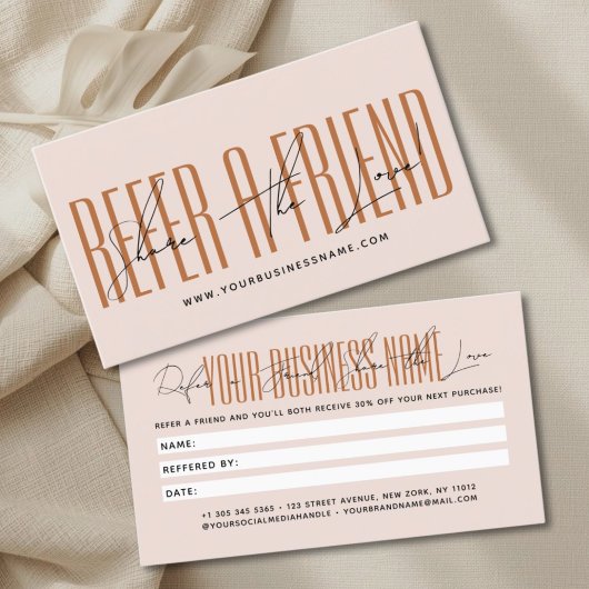 Modern script typography share the love aanbevelingskaartje