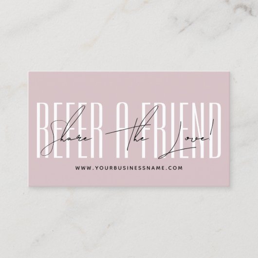 Modern script typography share the love aanbevelingskaartje (Voorkant)