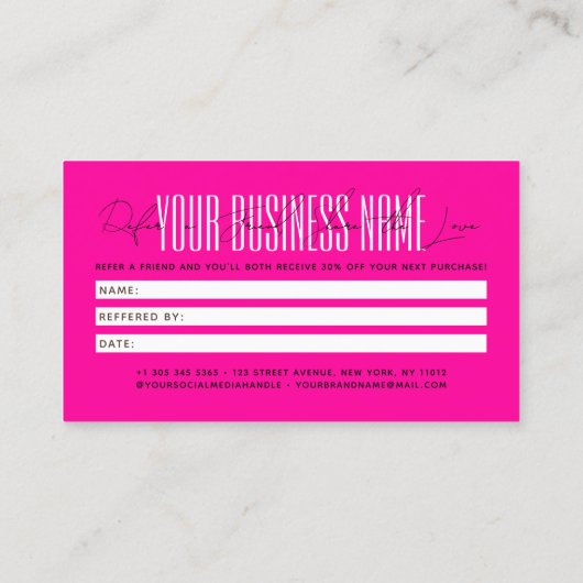 Modern script typography share the love aanbevelingskaartje (Achterkant)