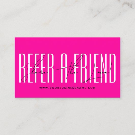 Modern script typography share the love aanbevelingskaartje (Voorkant)