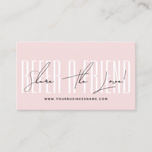Modern script typography share the love aanbevelingskaartje (Voorkant)