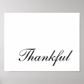 Modern Script Typography Thankful Thanksgiving Poster (Voorkant)