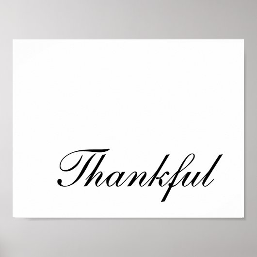 Modern Script Typography Thankful Thanksgiving Poster (Voorkant)