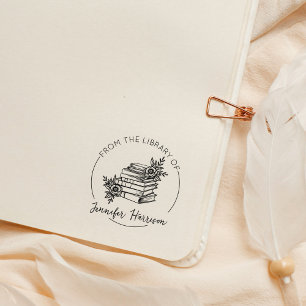 Modern script uit de bibliotheek van de botanische rubberstempel