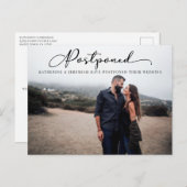 Modern Script Uitgestelde bruiloft Wijzig de datum Briefkaart (Voorkant / Achterkant)