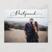 Modern Script Uitgestelde bruiloft Wijzig de datum Briefkaart (Voorkant)