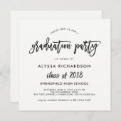 Modern script | Uitnodiging van de Graduation Part (Voorkant / Achterkant)