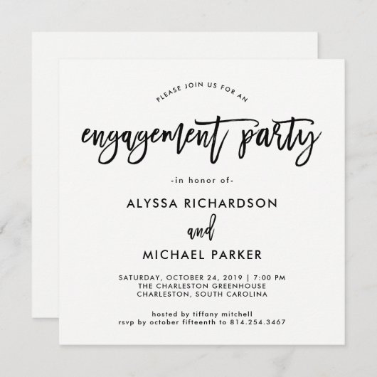 Modern script | Uitnodiging van de indienende part (Voorkant / Achterkant)