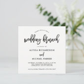 Modern script | Uitnodiging voor bruiloft Brunch (Staand voorkant)