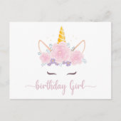 Modern Script Unicon Verjaardagsmeisje Briefkaart (Voorkant)
