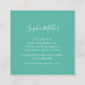 Modern Script Unicorn Gradiënt Mix 2 Vierkante Visitekaartje (Achterkant)