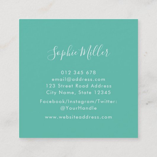 Modern Script Unicorn Gradiënt Mix 2 Vierkante Visitekaartje (Achterkant)