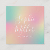 Modern Script Unicorn Gradiënt Mix 2 Vierkante Visitekaartje (Voorkant)