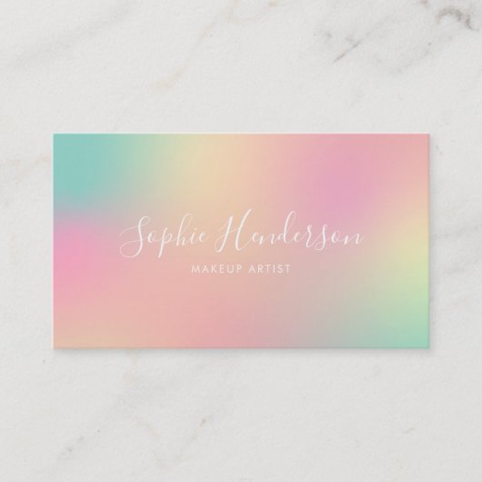 Modern Script Unicorn Gradiënt Mix 2 Visitekaartje (Voorkant)
