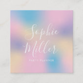 Modern Script Unicorn Gradiënt Mix 3 Vierkante Visitekaartje (Voorkant)
