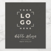 Modern script uw logo bedrijf branding zwart wijn etiket (Enkel label)