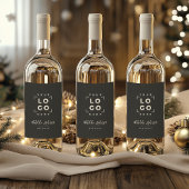 Modern script uw logo bedrijf branding zwart wijn etiket