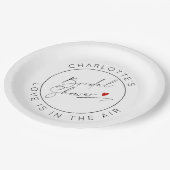 Modern script Valentijnsdag Vrijgezellenfeest Papieren Bordje (Gekanteld)