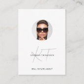 Modern Script Vastgoed Foto Realtor QR Code Visitekaartje (Voorkant)