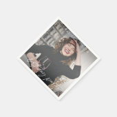 Modern Script Verjaardagsfeestfoto Servet (Hoek)