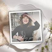 Modern Script Verjaardagsfeestfoto Servet