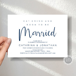 Modern script, Verloving Dinner Party Celebration Kaart