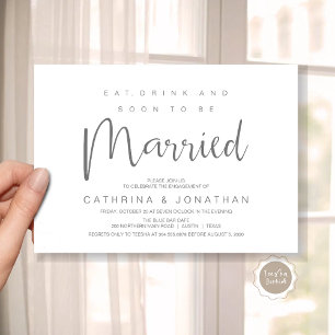 Modern script, Verloving Dinner Party Celebration Kaart