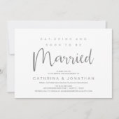 Modern script, Verloving Dinner Party Celebration Kaart (Voorkant)
