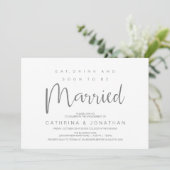 Modern script, Verloving Dinner Party Celebration Kaart (Staand voorkant)