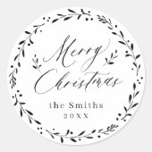 Modern script Verry Kerstfeestdag Gift Ronde Sticker (Voorkant)