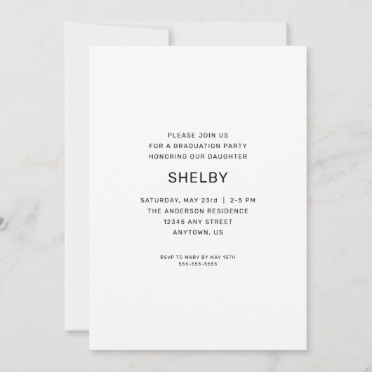 Modern Script Vertical Photo Afstuderen Kaart (Achterkant)