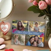 Modern Script Vier foto's Moederdag Dusty Blue Fotoplaat