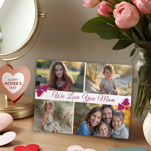 Modern Script Vier foto's Moederdag Fotoplaat